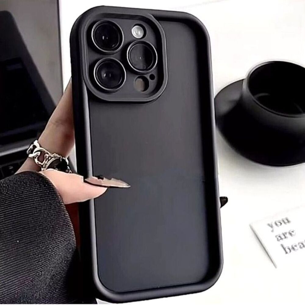For iPhone 14/15/15 Pro Silicone Case with Camera Lens Cover High Quality